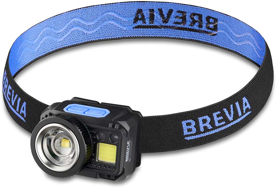 Ліхтар налобний Brevia 500Lm, 3W CREE XPG+COB 1200mAh/3xAAA, Zoom Sensor White/Red (14400ERBX1) - Фото 1