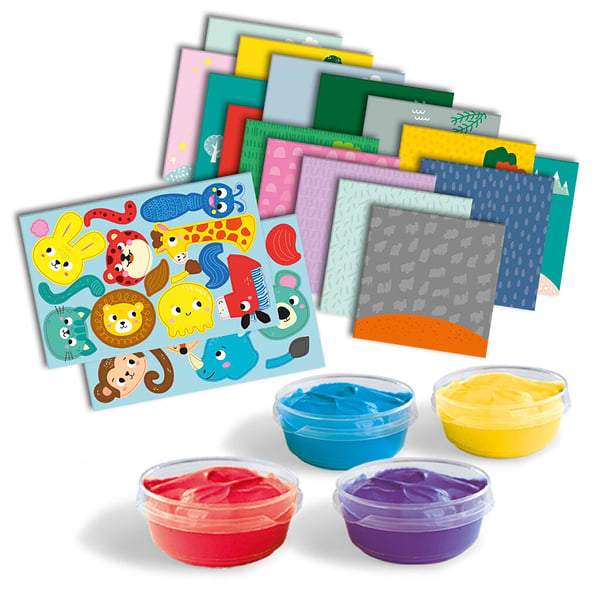 Фото - Набор для рисования Ses Creative серии My first с пальчиковыми красками - НАРИСУЙ ЖИВОТНОЕ карточки, 4 краски (14443S)