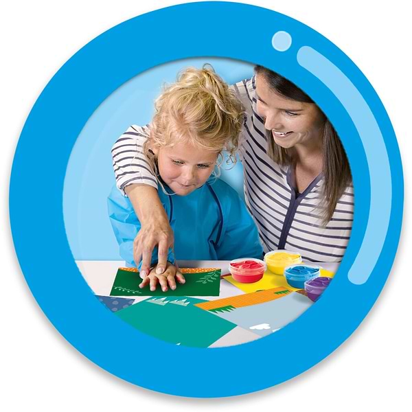 Фото - Набор для рисования Ses Creative серии My first с пальчиковыми красками - НАРИСУЙ ЖИВОТНОЕ карточки, 4 краски (14443S)