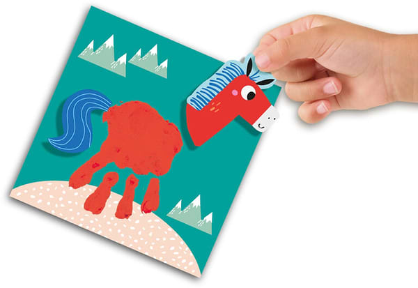 Фото - Набор для рисования Ses Creative серии My first с пальчиковыми красками - НАРИСУЙ ЖИВОТНОЕ карточки, 4 краски (14443S)