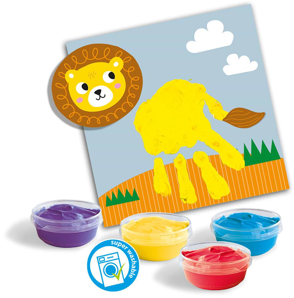 Фото - Набор для рисования Ses Creative серии My first с пальчиковыми красками - НАРИСУЙ ЖИВОТНОЕ карточки, 4 краски (14443S)