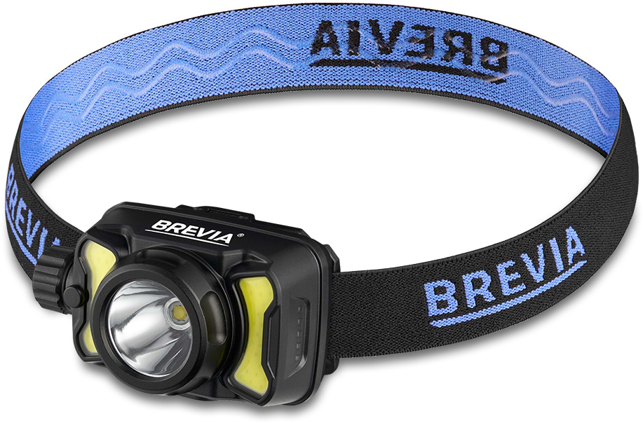 Ліхтар налобний Brevia 550Lm, 3W CREE XPG+COB, 1200mAh/3xAAA White/Red (14450ERBX1)