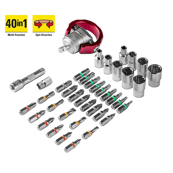 Фото - Викрутка зі змінними бітами Trotec 40 шт. Bit and Socket Wrench Set (6200001005)