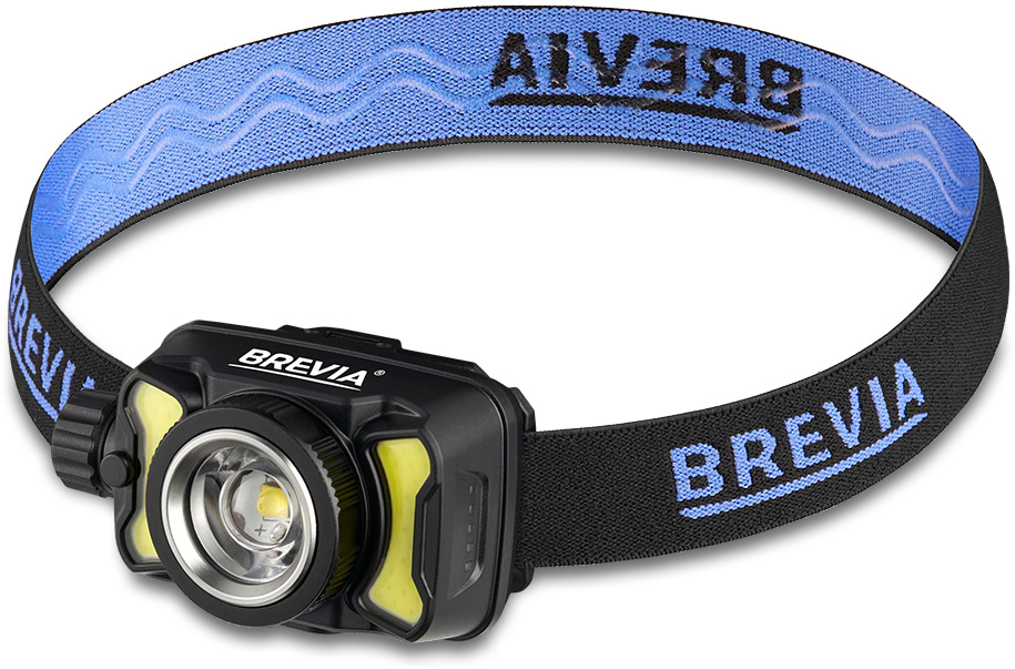 Ліхтар налобний Brevia 550Lm, 3W CREE XPG+COB, 1200mAh/3xAAA, Zoom, White/Red (14500ERBX1) - Фото 1