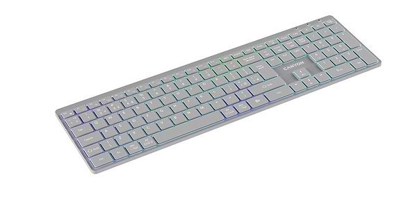 Фото - Клавіатура бездротова Canyon HKB-W11 Slim Dual Mode Wireless RGB EN/UA Grey (CNS-HBTK11G)