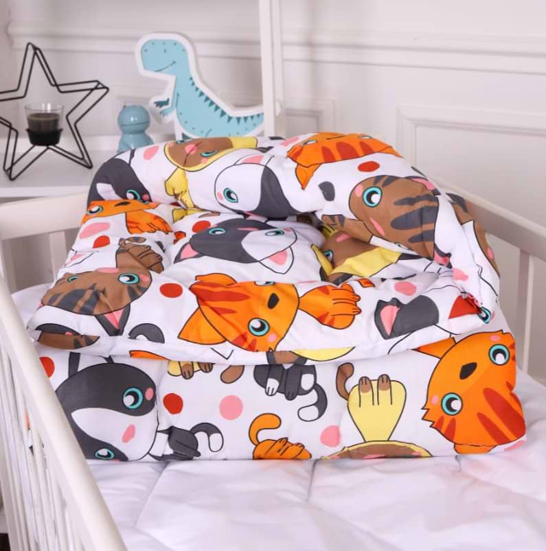 Одеяло детское зима MirSon антиаллергенное Kids Time 20-0035 Colored kittens 110х140 см EcoSilk (2200009663918)