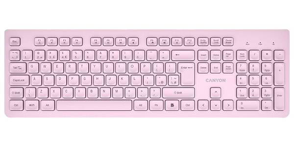 Фото - Клавіатура бездротова Canyon HKB-W01 Wireless Silent EN/UA Pink (CNS-HKBW01P)
