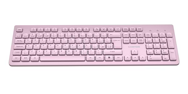 Фото - Клавіатура бездротова Canyon HKB-W01 Wireless Silent EN/UA Pink (CNS-HKBW01P)