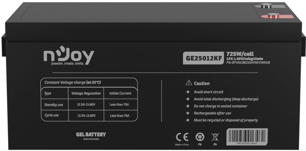 Акумулятор для ДБЖ Njoy GE25012KF 12V (BTVGCBEOGHYKFCW01B) GEL