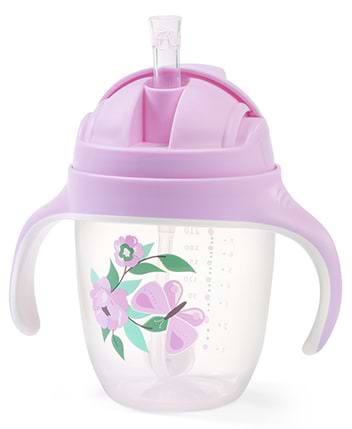 Поильник-непроливайка детский BabyOno 240 мл Квіточки (1464/05)