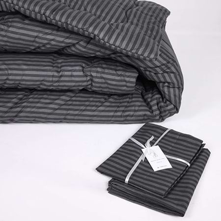 Ковдра дитяча демісезонна MirSon Бавовняна №155 Сolor Fun Line 17-0611 Stripe Black 110х140 см +нав 2 шт. (2200010855098)
