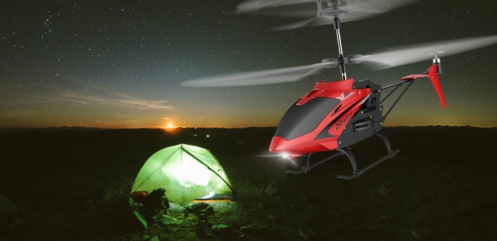 Фото - Радіокерований вертоліт Syma 2.4 ГГц 23 см зі світлом, барометром (S5H_red)