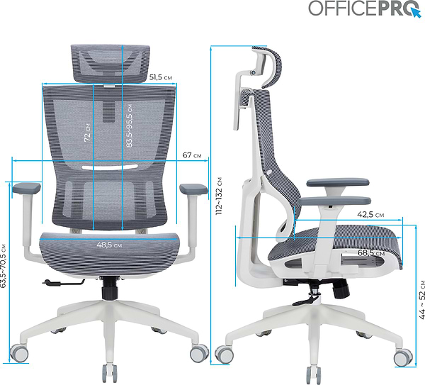 Фото - Кресло офисное OfficePro Elegant (OC660-W-DG-DG) White/Dark Gray