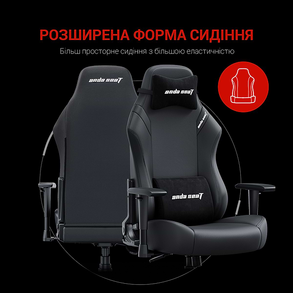 Фото - Кресло для геймеров Anda Seat Luna Size L Black PVC (AD18-44-B-PV/C)