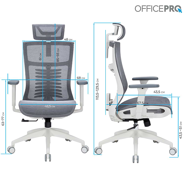 Фото - Кресло офисное OfficePro Balance (OC620-W-DG-DG) White/Dark Gray