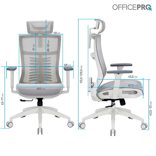 Фото - Кресло офисное OfficePro Balance (OC620-W-LG-LG) White/Light Gray