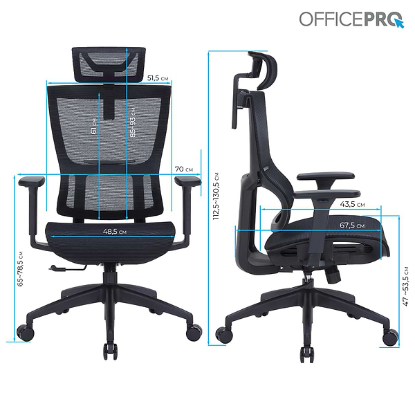 Фото - Крісло офісне OfficePro Elegant (OC660-B-B-B) Black