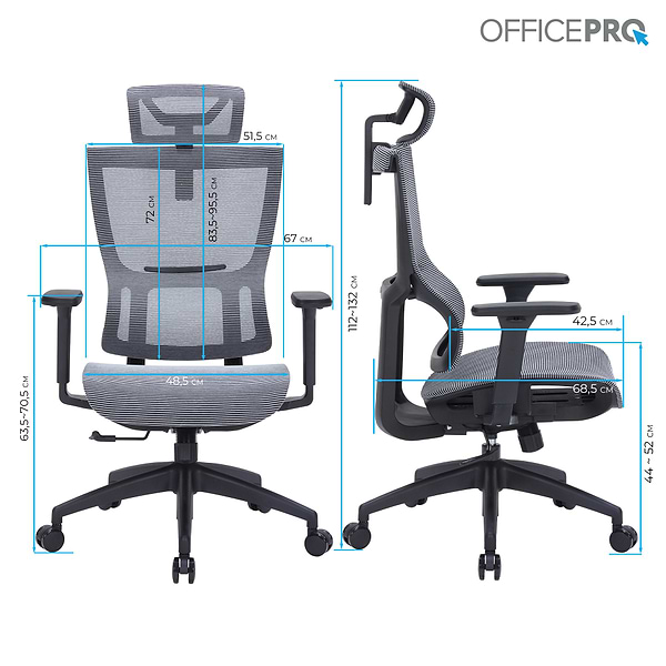 Фото - Крісло офісне OfficePro Elegant (OC660-B-DG-DG) Black/Dark Gray