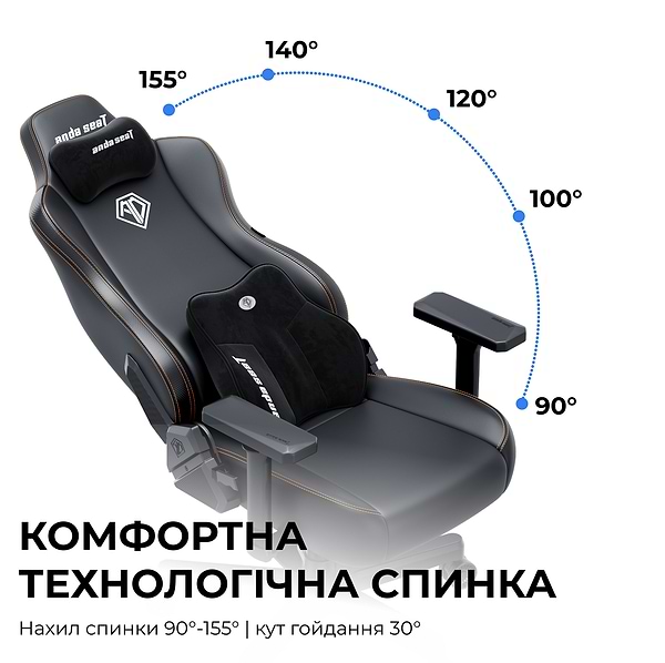 Фото - Кресло для геймеров Anda Seat Kaiser 3E XL Black PVC (AD23YC-XL-08-B-PV/C-B01)