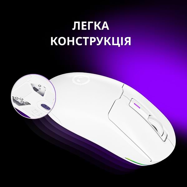 Фото - Мышь беспроводная игровая Lorgar MSA10W Wireless Gaming White (LRG-MSA10W-WH)