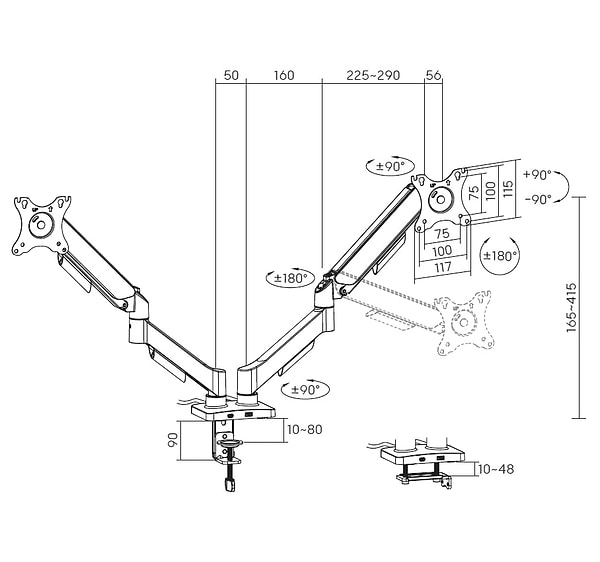 Фото - Кріплення настільне OfficePro MA512B Black