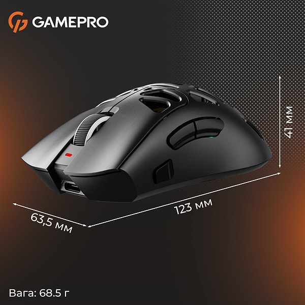 Фото - Мышь беспроводная игровая GamePro Genesis Spider Wireless/Bluetooth/USB PixArt PAW3311 Sensor Black (GM870B)