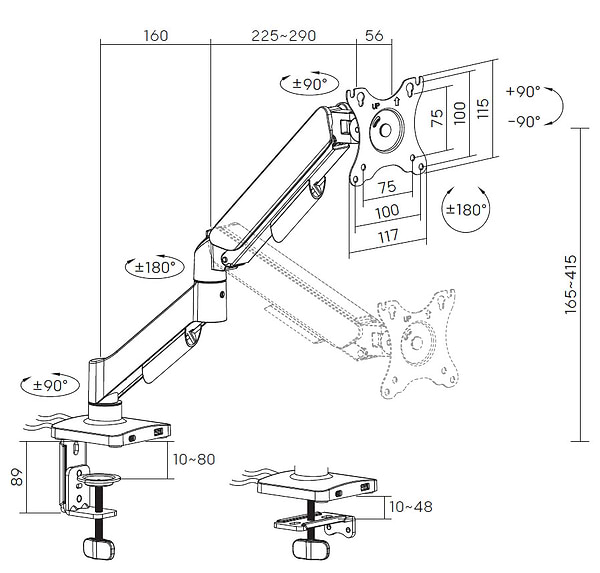 Фото - Кріплення настільне OfficePro MA431B Black