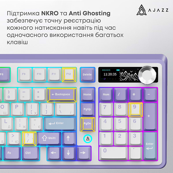 Фото - Клавиатура беспроводная игровая Ajazz AK980 V2 Gift Switch V2 Purple White Blue (AK980-V2-G-PWB)