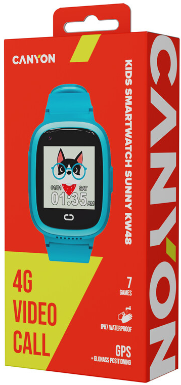 Фото - Детские часы Canyon Sunny KW-48 Video 4G GPS Games Music Blue (CNE-KW48BL)