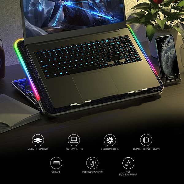 Фото - Підставка під ноутбук охолоджуюча GamePro CP670 Black