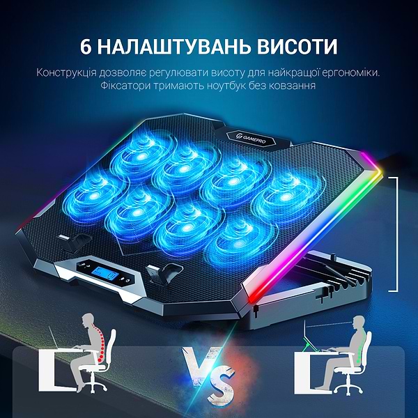 Фото - Подставка под ноутбук охлаждающая GamePro CP870 Black
