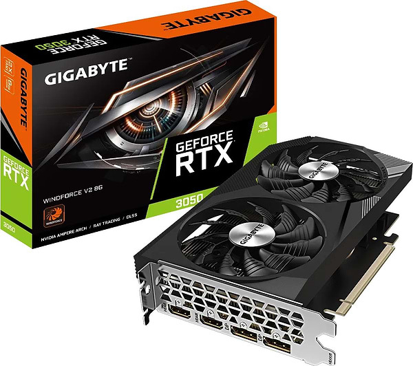 Фото - Відеокарта Gigabyte GeForce RTX 3050 WINDFORCE V2 8G (GV-N3050WF2V2-8GD)