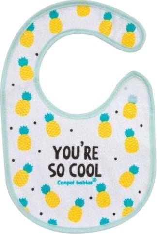 Нагрудник тканевый Canpol babies на липучке So Cool, хлопок, бирюзовый (15/114_tur)