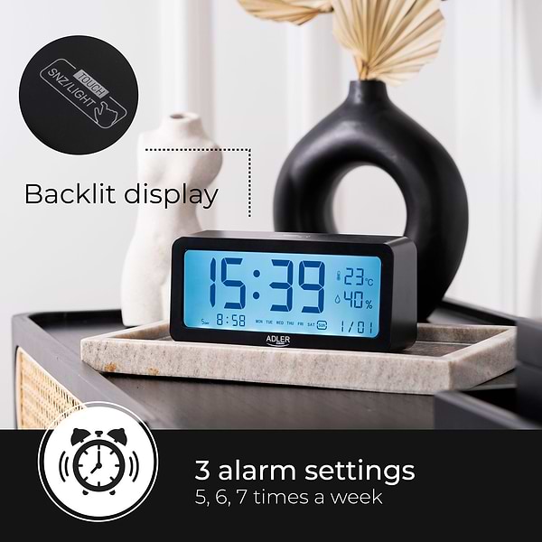 Фото - Термогигрометр Adler AD 1195 Black