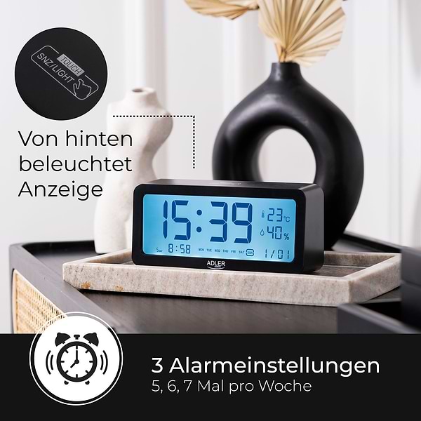 Фото - Термогигрометр Adler AD 1195 Black