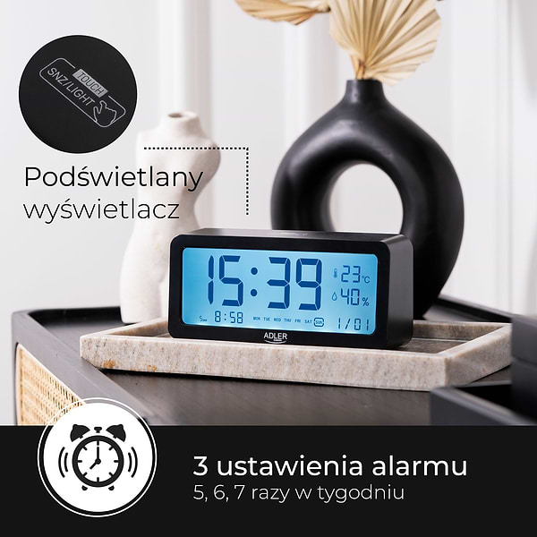 Фото - Термогигрометр Adler AD 1195 Black