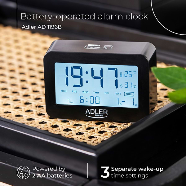 Фото - Термогигрометр Adler AD 1196 Black