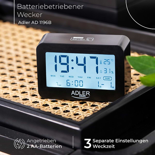 Фото - Термогигрометр Adler AD 1196 Black
