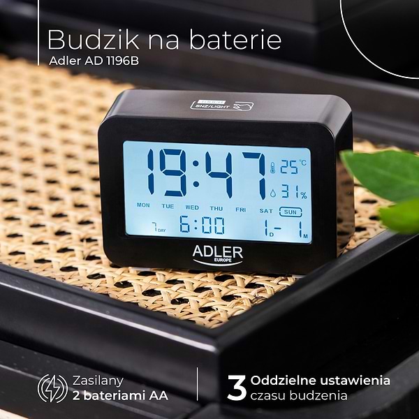Фото - Термогигрометр Adler AD 1196 Black