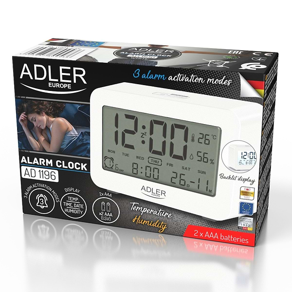 Фото - Термогигрометр Adler AD 1196 White