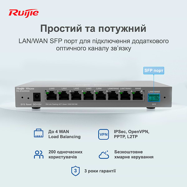Фото - Маршрутизатор интернет LAN Ruijie RG-EG209GS