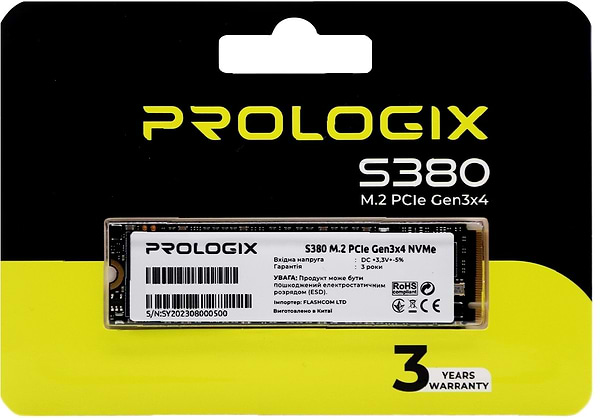 Фото - SSD-накопичувач внутрішній ProLogix S380 M.2 2280 512GB PCIe 3.0 x4 NVMe TLC (PRO512GS380)
