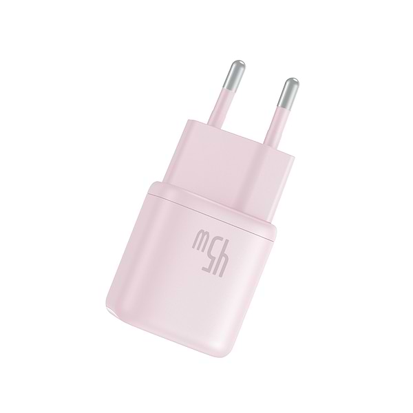 Фото - Мережевий зарядний пристрій Baseus PicoGo GaN Fast Charger 1C 45W EU Baby Pink (P10176800413-00)