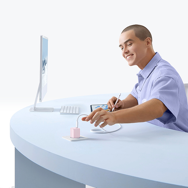 Фото - Мережевий зарядний пристрій Baseus PicoGo GaN Fast Charger 1C 45W EU Baby Pink (P10176800413-00)