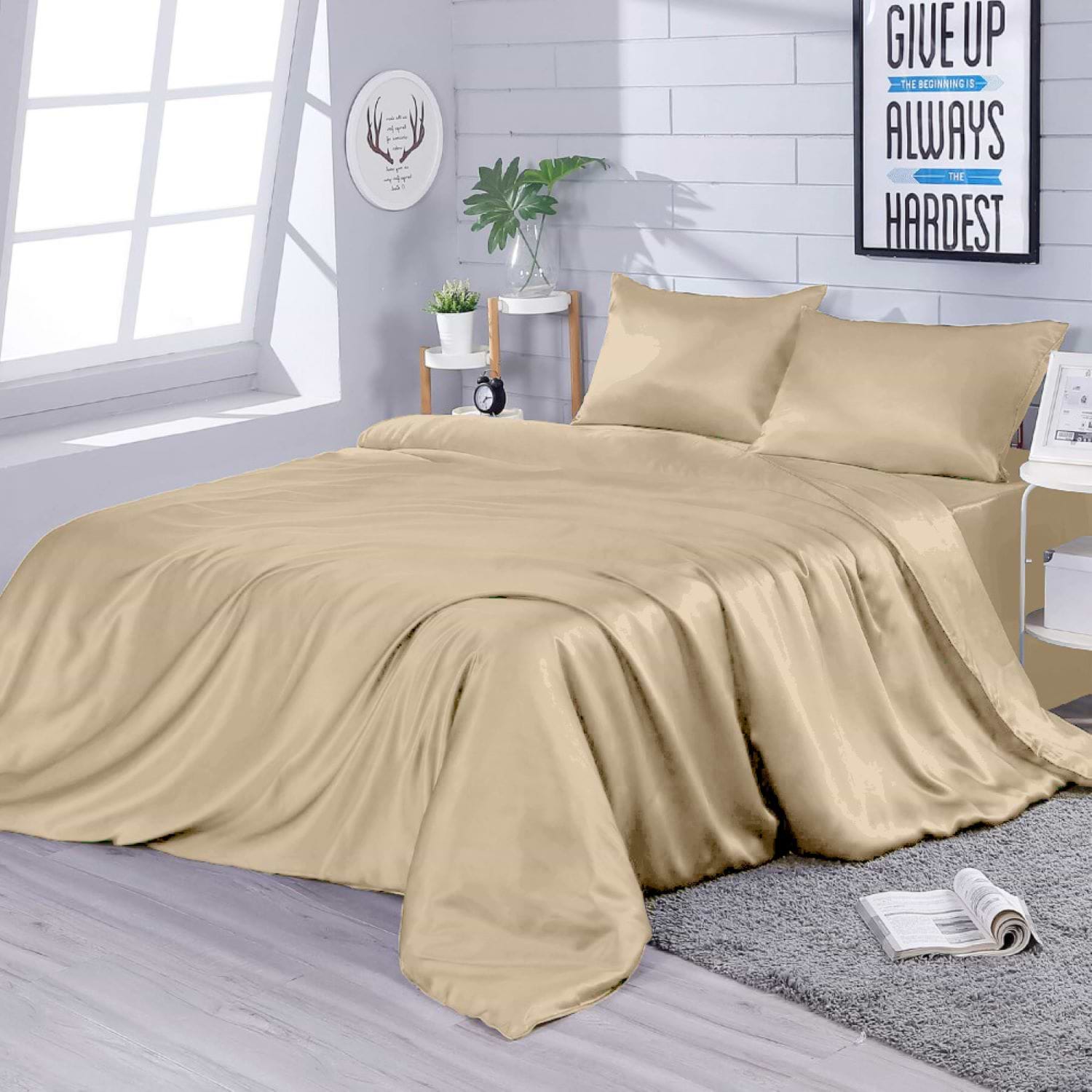 Комплект постельного белья Zastelli Шелк (искусственный) 2х145х210 Бежевый (13923)