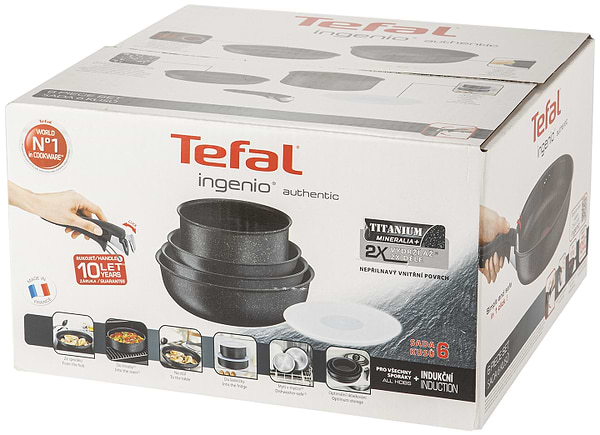 Фото - Набор посуды со съемной ручкой Tefal L6719452 Ingenio Authentic 6 пр
