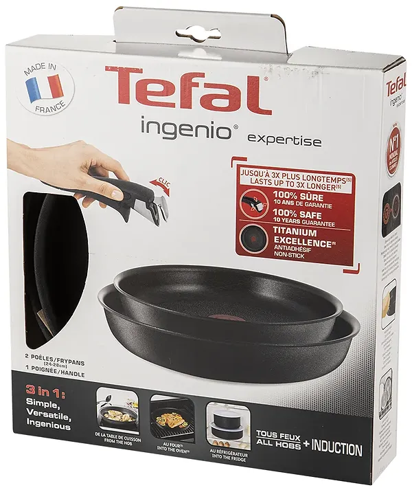 Фото - Набор сковород со съемной ручкой Tefal L6509205 Ingenio Expertise 3 пр.