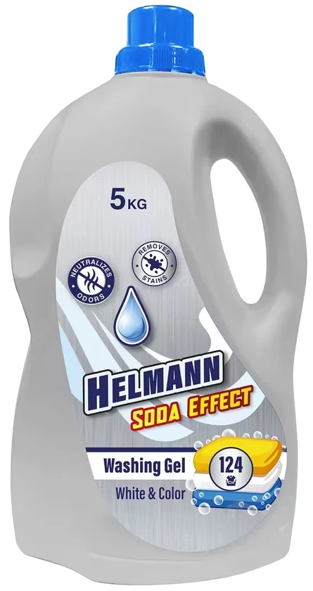 Гель для стирки Helmann Soda Effect д/пр бел и кол бел 5 кг+Family Home перчатки хоз унов лат М 1 шт. (4820268104564)