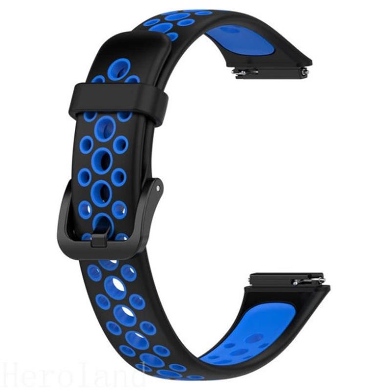 Фото - Ремінець для фітнес-браслету BeCover Vents Style for Huawei Band 7/Honor Band 7 Black-Blue (709437)