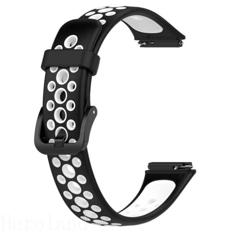 Ремінець для фітнес-браслету BeCover Vents Style for Huawei Band 7/Honor Band 7 Black-White (709439) - Фото 1